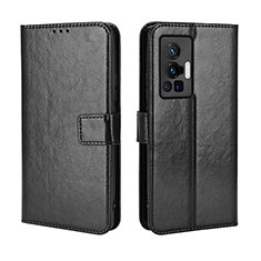 Funda de Cuero Cartera con Soporte Carcasa BY5 para Vivo X70 Pro 5G Negro