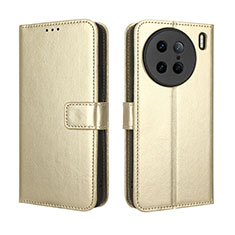 Funda de Cuero Cartera con Soporte Carcasa BY5 para Vivo X90 Pro 5G Oro