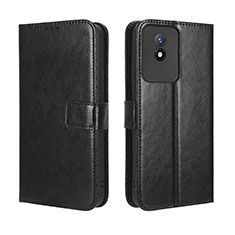 Funda de Cuero Cartera con Soporte Carcasa BY5 para Vivo Y02A Negro