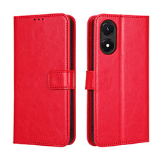 Funda de Cuero Cartera con Soporte Carcasa BY5 para Vivo Y02S Rojo