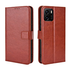 Funda de Cuero Cartera con Soporte Carcasa BY5 para Vivo Y10 t1 Marron