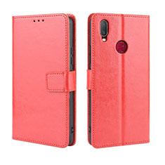 Funda de Cuero Cartera con Soporte Carcasa BY5 para Vivo Y11 Rojo