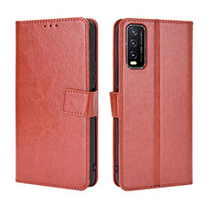 Funda de Cuero Cartera con Soporte Carcasa BY5 para Vivo Y12A Marron