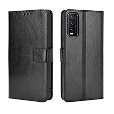 Funda de Cuero Cartera con Soporte Carcasa BY5 para Vivo Y12A Negro