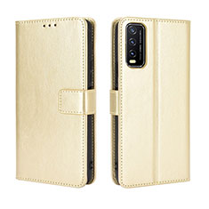 Funda de Cuero Cartera con Soporte Carcasa BY5 para Vivo Y12G Oro