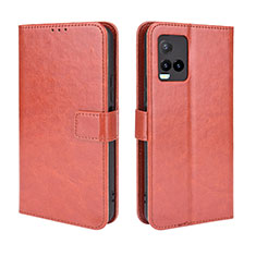 Funda de Cuero Cartera con Soporte Carcasa BY5 para Vivo Y21 Marron