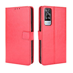 Funda de Cuero Cartera con Soporte Carcasa BY5 para Vivo Y51A Rojo