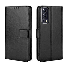 Funda de Cuero Cartera con Soporte Carcasa BY5 para Vivo Y52 5G Negro