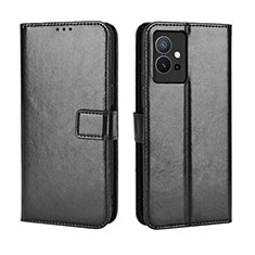 Funda de Cuero Cartera con Soporte Carcasa BY5 para Vivo Y52t 5G Negro