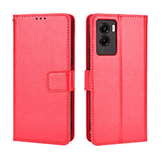 Funda de Cuero Cartera con Soporte Carcasa BY5 para Vivo Y55s (2021) Rojo