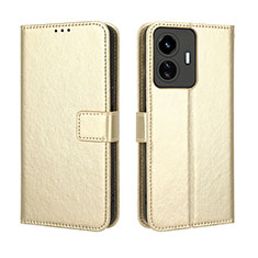 Funda de Cuero Cartera con Soporte Carcasa BY5 para Vivo Y77e 5G Oro