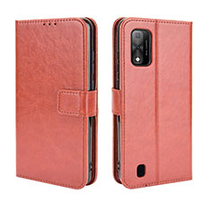 Funda de Cuero Cartera con Soporte Carcasa BY5 para Wiko Ride 3 Marron