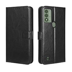 Funda de Cuero Cartera con Soporte Carcasa BY5 para Wiko Voix Negro