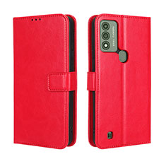 Funda de Cuero Cartera con Soporte Carcasa BY5 para Wiko Voix Rojo