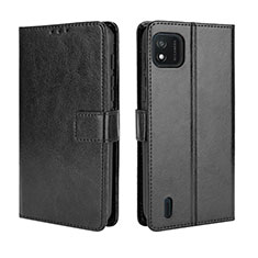 Funda de Cuero Cartera con Soporte Carcasa BY5 para Wiko Y62 Negro