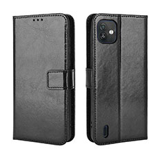 Funda de Cuero Cartera con Soporte Carcasa BY5 para Wiko Y82 Negro