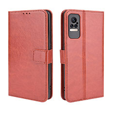 Funda de Cuero Cartera con Soporte Carcasa BY5 para Xiaomi Civi 5G Marron