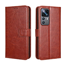 Funda de Cuero Cartera con Soporte Carcasa BY5 para Xiaomi Mi 12T Pro 5G Marron