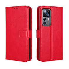 Funda de Cuero Cartera con Soporte Carcasa BY5 para Xiaomi Mi 12T Pro 5G Rojo