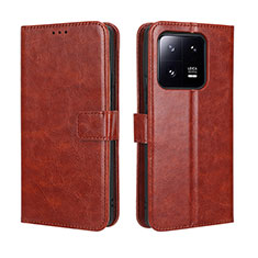 Funda de Cuero Cartera con Soporte Carcasa BY5 para Xiaomi Mi 13 5G Marron