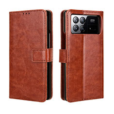 Funda de Cuero Cartera con Soporte Carcasa BY5 para Xiaomi Mix Fold 3 5G Marron