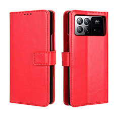 Funda de Cuero Cartera con Soporte Carcasa BY5 para Xiaomi Mix Fold 3 5G Rojo