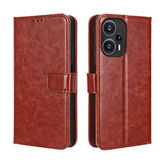 Funda de Cuero Cartera con Soporte Carcasa BY5 para Xiaomi Poco F5 5G Marron