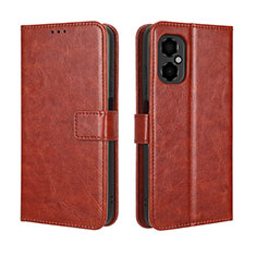 Funda de Cuero Cartera con Soporte Carcasa BY5 para Xiaomi Poco M4 5G Marron