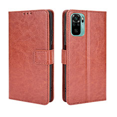 Funda de Cuero Cartera con Soporte Carcasa BY5 para Xiaomi Poco M5S Marron