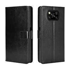 Funda de Cuero Cartera con Soporte Carcasa BY5 para Xiaomi Poco X3 Negro