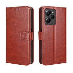 Funda de Cuero Cartera con Soporte Carcasa BY5 para Xiaomi Poco X5 Pro 5G Marron