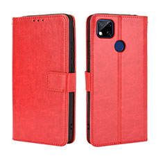 Funda de Cuero Cartera con Soporte Carcasa BY5 para Xiaomi Redmi 10A 4G Rojo