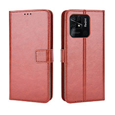 Funda de Cuero Cartera con Soporte Carcasa BY5 para Xiaomi Redmi 10C 4G Marron