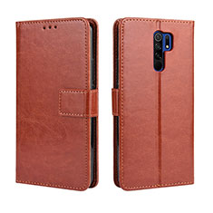 Funda de Cuero Cartera con Soporte Carcasa BY5 para Xiaomi Redmi 9 Marron