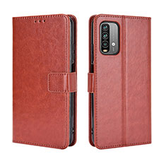 Funda de Cuero Cartera con Soporte Carcasa BY5 para Xiaomi Redmi 9 Power Marron