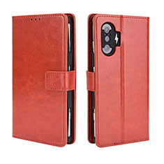 Funda de Cuero Cartera con Soporte Carcasa BY5 para Xiaomi Redmi K40 Gaming 5G Marron