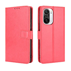 Funda de Cuero Cartera con Soporte Carcasa BY5 para Xiaomi Redmi K40 Pro 5G Rojo