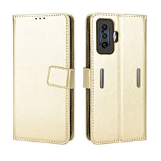 Funda de Cuero Cartera con Soporte Carcasa BY5 para Xiaomi Redmi K50 Gaming 5G Oro