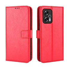 Funda de Cuero Cartera con Soporte Carcasa BY5 para Xiaomi Redmi K50i 5G Rojo