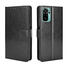 Funda de Cuero Cartera con Soporte Carcasa BY5 para Xiaomi Redmi Note 10 4G Negro