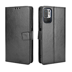 Funda de Cuero Cartera con Soporte Carcasa BY5 para Xiaomi Redmi Note 10 5G Negro