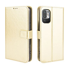 Funda de Cuero Cartera con Soporte Carcasa BY5 para Xiaomi Redmi Note 10 JE 5G Oro