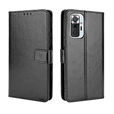 Funda de Cuero Cartera con Soporte Carcasa BY5 para Xiaomi Redmi Note 10 Pro 4G Negro