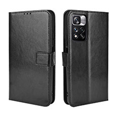 Funda de Cuero Cartera con Soporte Carcasa BY5 para Xiaomi Redmi Note 11 Pro+ Plus 5G Negro