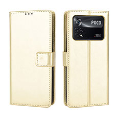 Funda de Cuero Cartera con Soporte Carcasa BY5 para Xiaomi Redmi Note 11E Pro 5G Oro