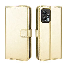 Funda de Cuero Cartera con Soporte Carcasa BY5 para Xiaomi Redmi Note 11T Pro 5G Oro