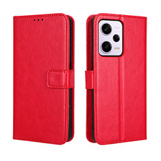 Funda de Cuero Cartera con Soporte Carcasa BY5 para Xiaomi Redmi Note 12 Explorer Rojo