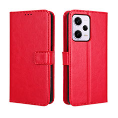 Funda de Cuero Cartera con Soporte Carcasa BY5 para Xiaomi Redmi Note 12 Pro+ Plus 5G Rojo