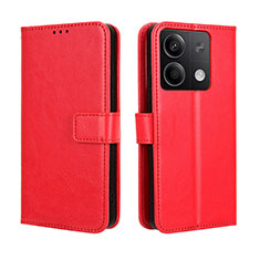 Funda de Cuero Cartera con Soporte Carcasa BY5 para Xiaomi Redmi Note 13 5G Rojo