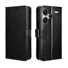 Funda de Cuero Cartera con Soporte Carcasa BY5 para Xiaomi Redmi Note 13 Pro+ Plus 5G Negro